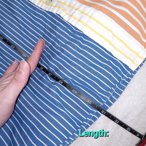 Tommy Hilfiger Mens XL Colorblock Stripe Button Up Shirt 2 Ply Cotton Y2K 90s - Picture 9 of 11